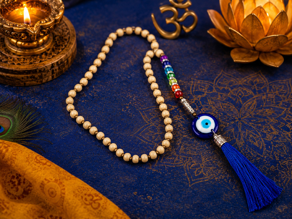 Rosario Hindú 7 Chakras 45 Cuenta con Ojo