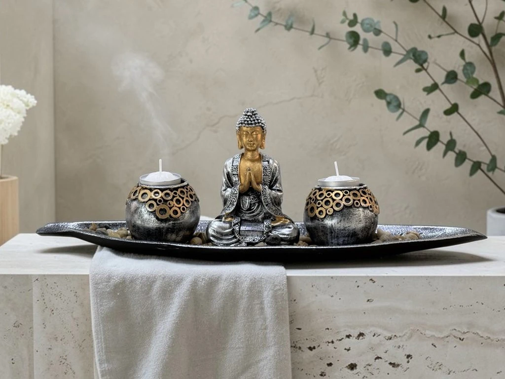 Set Porta Vela Buda 25,5 cm