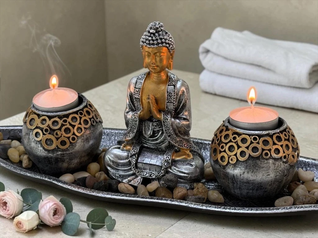 Set Porta Vela Buda 25,5 cm