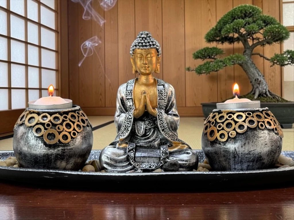 Set Porta Vela Buda 25,5 cm